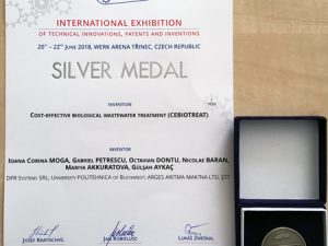 Silver Medal at European Exhibition of Creativity and Innovation, 2018, Iasi, Romania