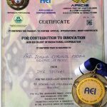 Certificate for Contribution to Innovation and Excellent International Cooperation – European Exhibition of Creativity and Innovation 2019